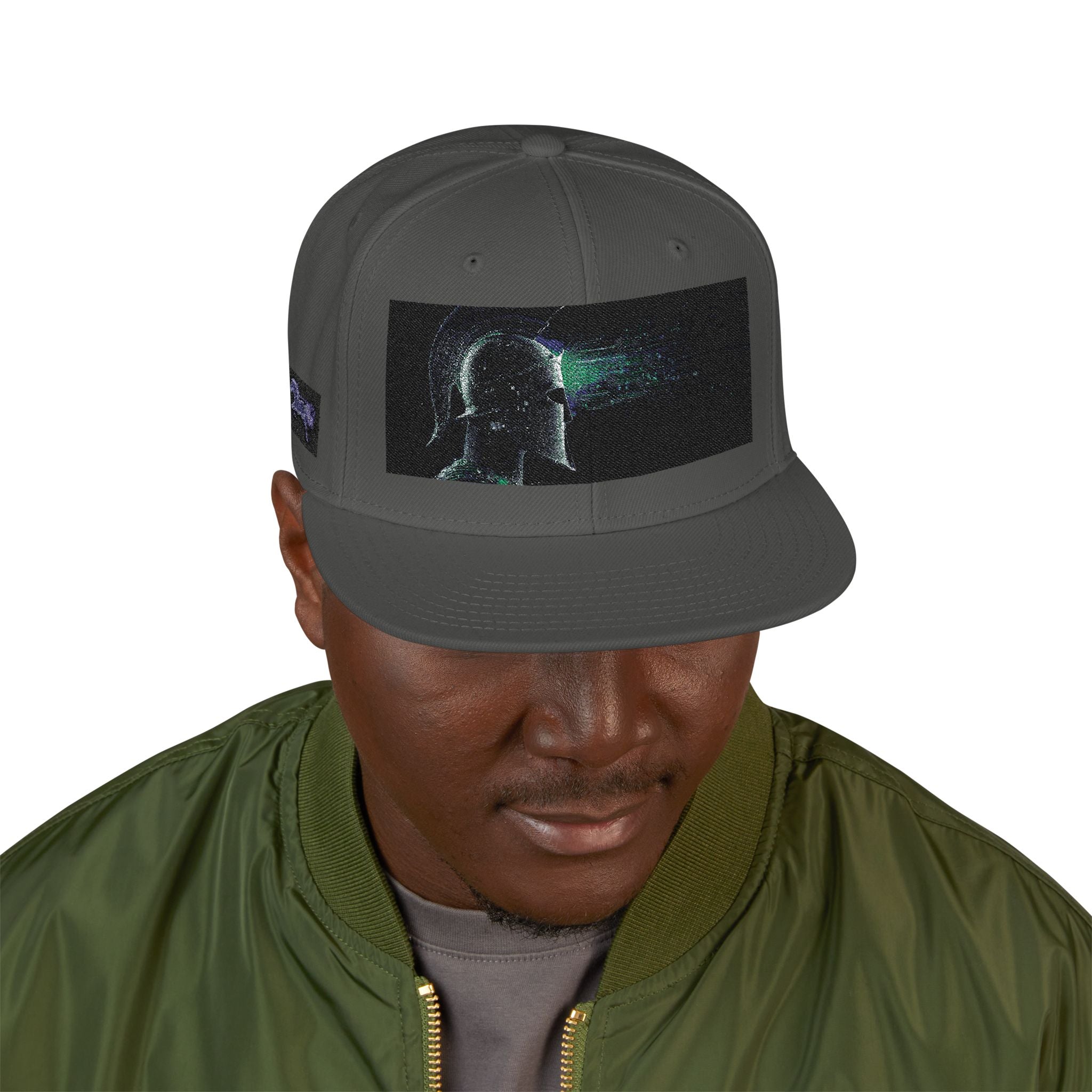 Galaxy Embroidered Snapback Hat — Space Nebula Neon Cyber Cap