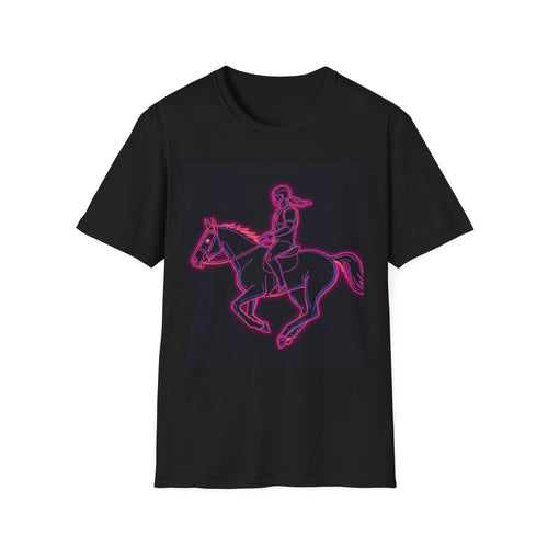 Neon Rider T-Shirt — Pink Horse Front & “99% Level Up” Retro Back