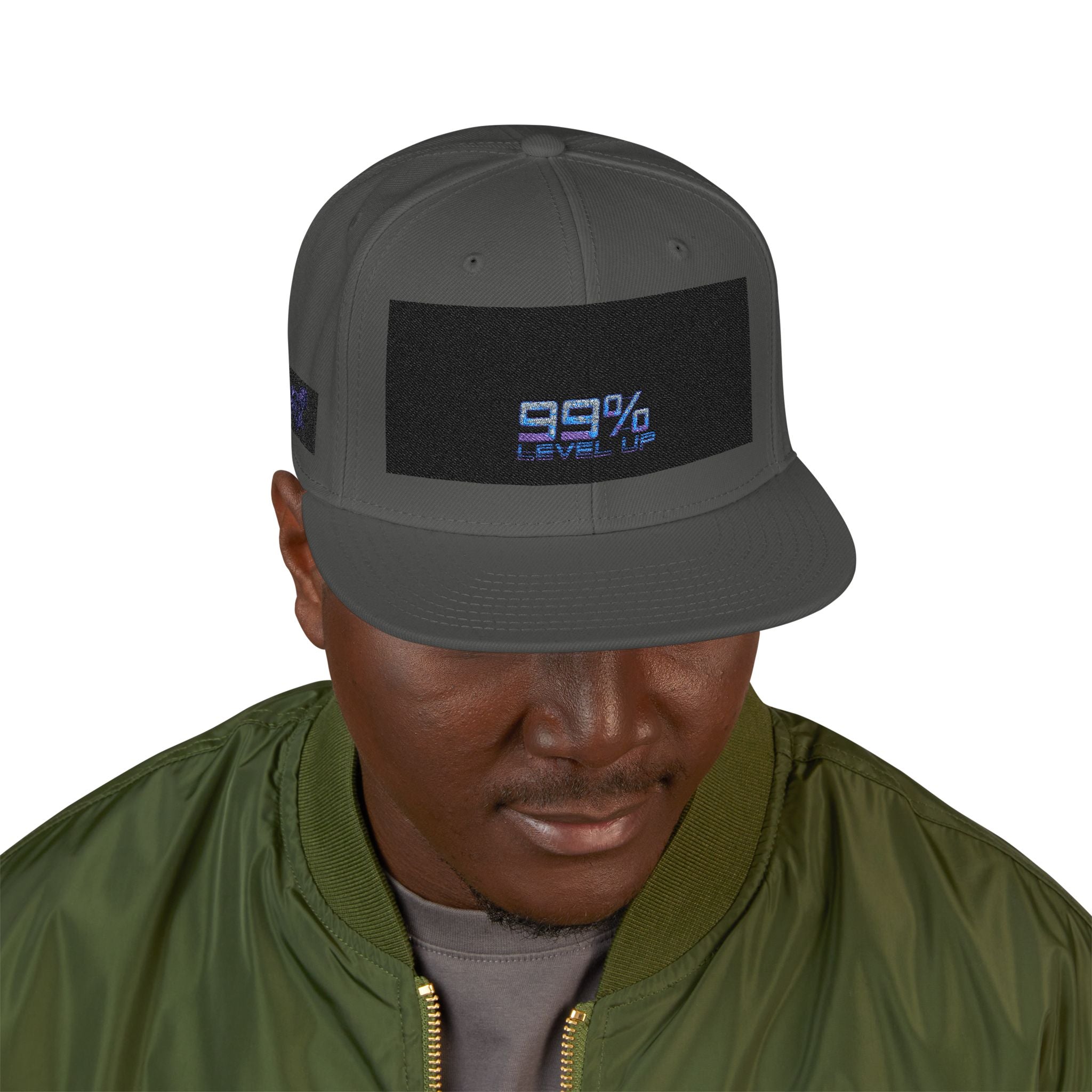 Neon Grid Snapback — Cyberpunk Embroidered Street Cap
