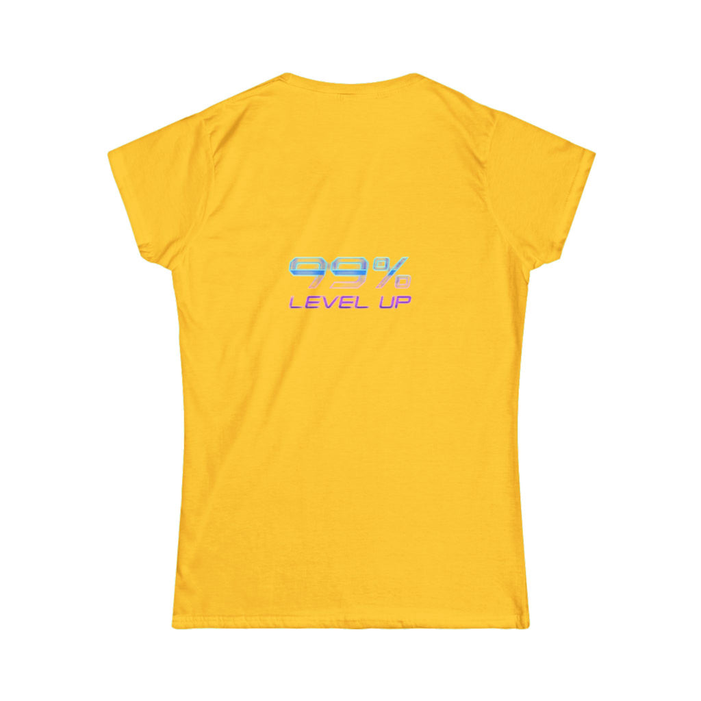 Ski Cat Graphic Tee — 'Level Up' Retro Gaming Skiing Women's T‑Shirt