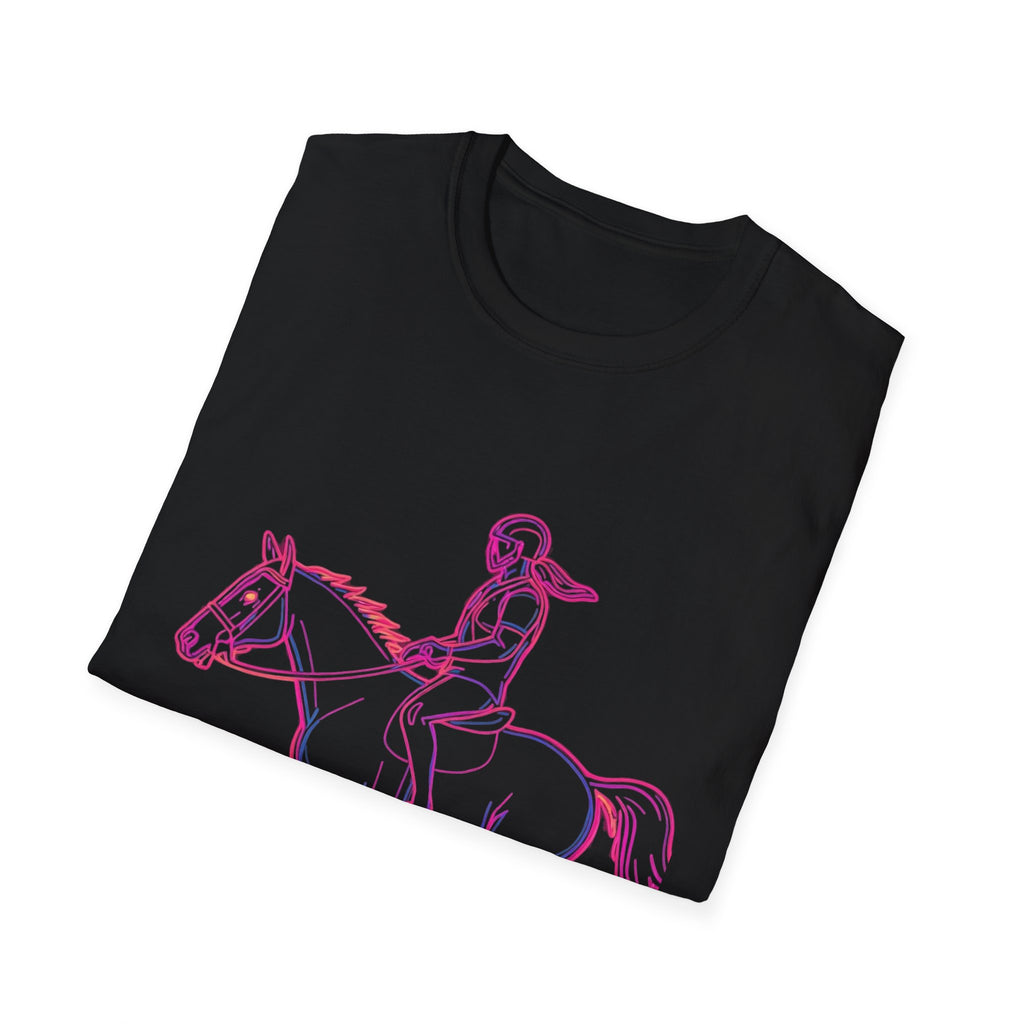 Neon Rider T-Shirt — Pink Horse Front & “99% Level Up” Retro Back