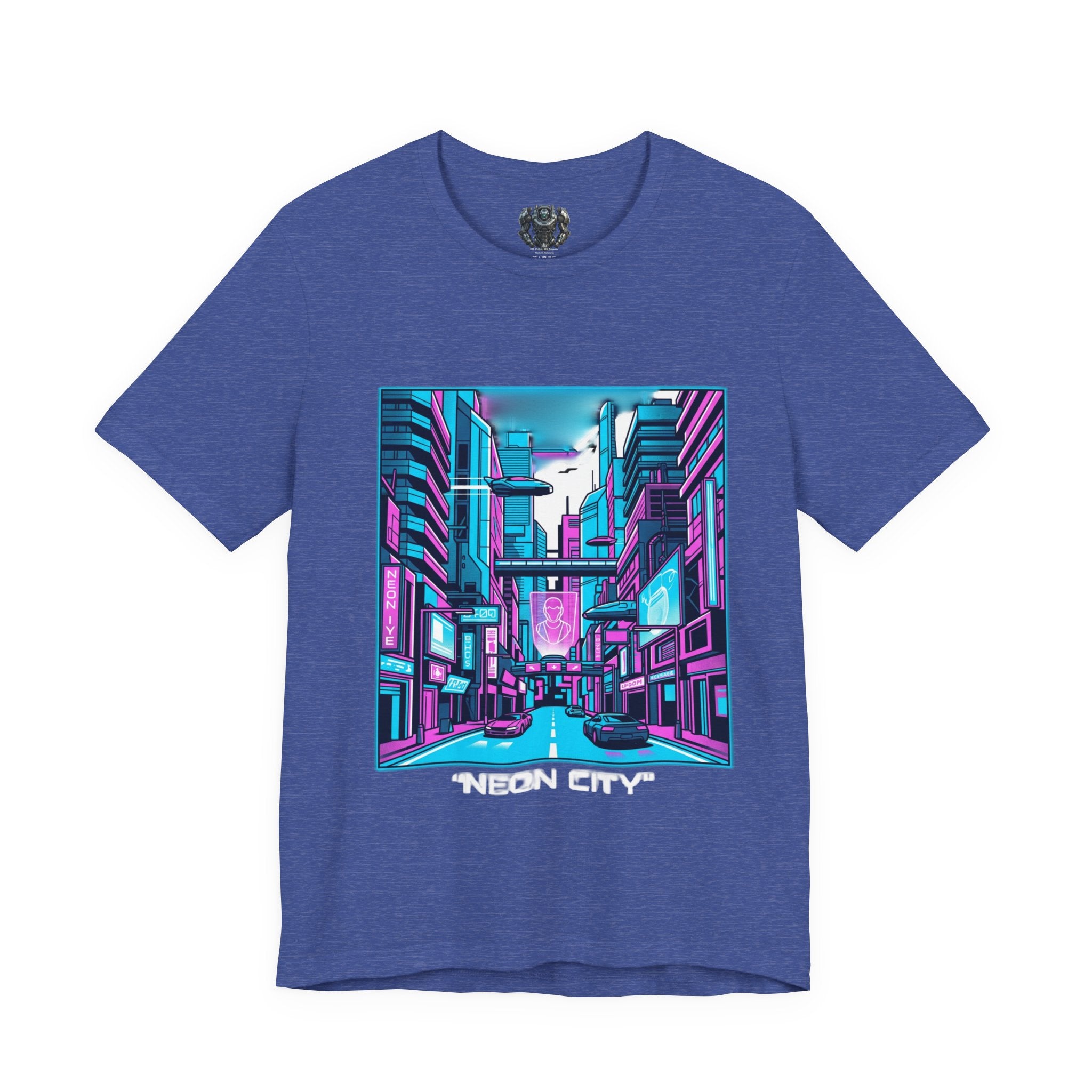 Cyber City Neon Tee — Retro Futuristic Streetwear Graphic T-Shirt